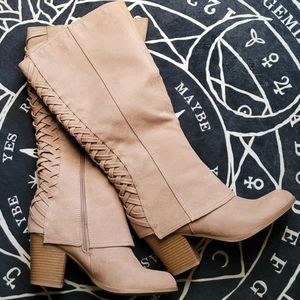 Fergalicious Tootsie knee high wide calf boots